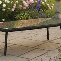 Tuintafel wicker met glasblad | antraciet 100x50 cm - afbeelding 2