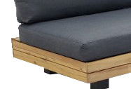 Hoekloungeset tuin 3-delig antraciet met acacia | incl. kussens