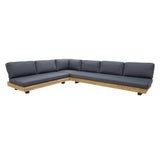 Hoekloungeset tuin 3-delig antraciet met acacia | incl. kussens