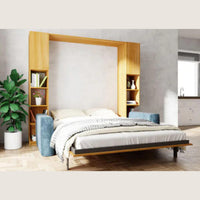 Vertikal klappbares Bett mit Regal und Sofa Eichenfurnier 160 cm