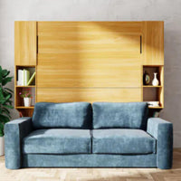 Vertikal klappbares Bett mit Regal und Sofa Eichenfurnier 160 cm