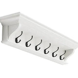 Halifax wandkapstok met 6 haken - wit - massief mahonie en mdf - Mooier Thuis