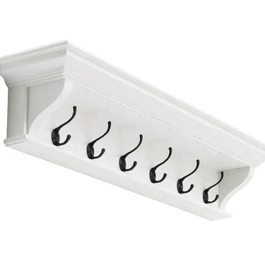 Halifax wandkapstok met 6 haken - wit
