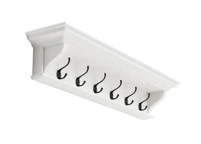 Halifax Wall Coat Rack with 6 Hooks - White