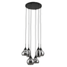 Hanglamp 6-lichts met smoked glas hanglamp met lampenkap - 45 cm breed - Mooier Thuis