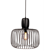 Hanglamp zwart met stalen kap - Mooier Thuis