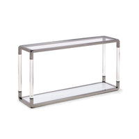 Jasper Consoletafel Glas & Acryl Zilver 140x36 cm