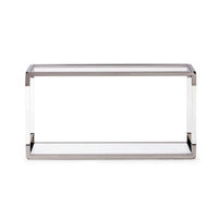 Jasper Consoletafel Glas & Acryl Zilver 140x36 cm