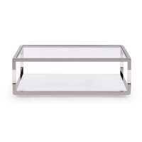 Jasper Salontafel Glas & Acryl Zilver 122x81 cm