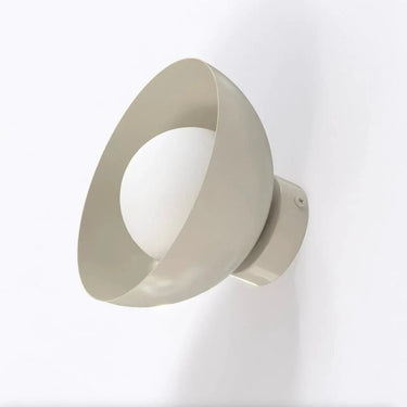 BIBI 1-lichts wandlamp - Wit glas - Beige frame