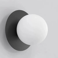 K1 1-lichts wandlamp - Wit glas - Zwart frame - Mooier Thuis