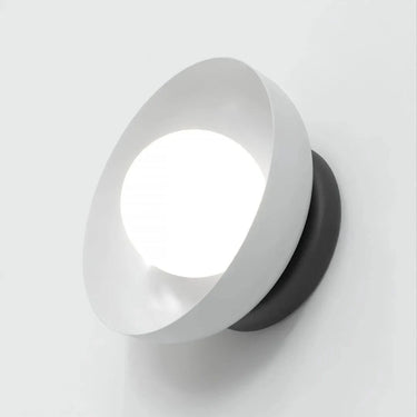 OZZY 1-lichts wandlamp - Wit glas - Grijs frame