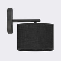 Eco wandlamp textiel 1-lichts zwart