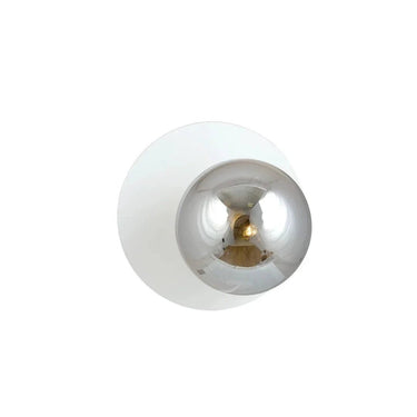 OSLO 1-lichts wandlamp - Smoked glas/wit