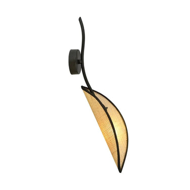 LOTUS 1-lichts wandlamp - Zwart rotan