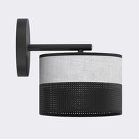 Karbon wandlamp textiel 1-lichts grijs zwart