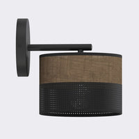 Karbon wandlamp textiel 1-lichts bruin zwart