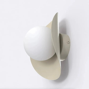 FIERO 1-lichts wandlamp - Wit glas - Beige frame