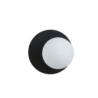 OSLO 1-lichts wandlamp - Wit glas - Zwart frame