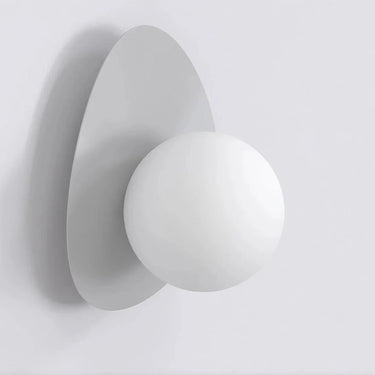 OVO 1-lichts wandlamp - Wit glas - Grijs frame