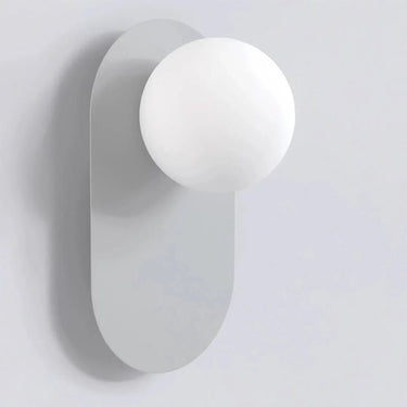VIVA 1-lichts wandlamp - Wit glas - Grijs frame
