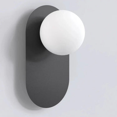 VIVA 1-lichts wandlamp - Wit glas - Zwart frame