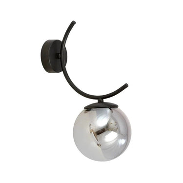 BOSTON 1-lichts wandlamp - Smoked glas