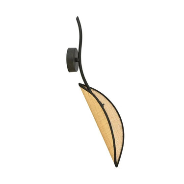 LOTUS 1-lichts wandlamp - Zwart rotan
