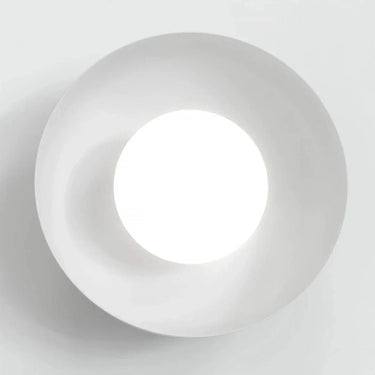 OZZY 1-lichts wandlamp - Wit glas - Grijs frame