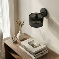 Karbon wandlamp textiel 1-lichts zwart
