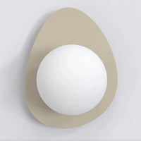 Emibig OVO 1-lichts wandlamp - Wit glas - Mokka frame