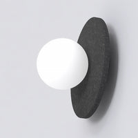 Calma wandlamp wit glas 1-lichts zwart