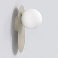 Emibig VIVA 1-lichts wandlamp - Wit glas - Beige frame