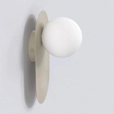 VIVA 1-lichts wandlamp - Wit glas - Beige frame