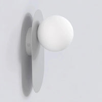 Emibig VIVA 1-lichts wandlamp - Wit glas - Grijs frame