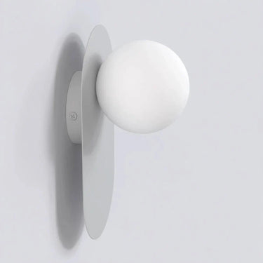 VIVA 1-lichts wandlamp - Wit glas - Grijs frame