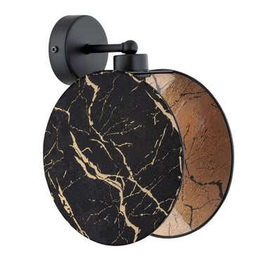 K1 1-lichts wandlamp - Zwart marmer patroon