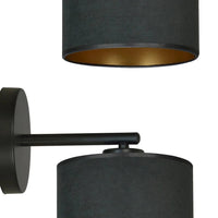 Emibig HILDE 1-lichts wandlamp - Zwart fluweel