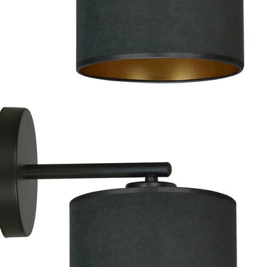 HILDE 1-lichts wandlamp - Zwart fluweel