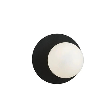 OSLO 1-lichts wandlamp - Wit glas - Zwart frame