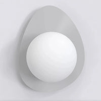 Emibig OVO 1-lichts wandlamp - Wit glas - Grijs frame