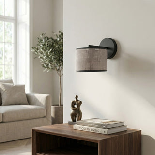 Eco wandlamp textiel 1-lichts grijs - sfeervol in een Minimalistisch interieur
