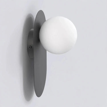 VIVA 1-lichts wandlamp - Wit glas - Zwart frame