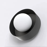 Emibig LULU 1-lichts wandlamp - Wit glas - Zwart frame