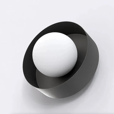 LULU 1-lichts wandlamp - Wit glas - Zwart frame