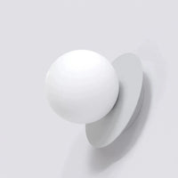 Emibig K1 1-lichts wandlamp - Wit glas