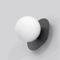 Emibig K1 1-lichts wandlamp - Wit glas - Zwart frame