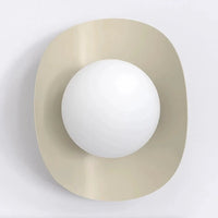 Emibig FIERO 1-lichts wandlamp - Wit glas - Beige frame
