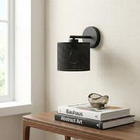 Eco wandlamp textiel 1-lichts zwart