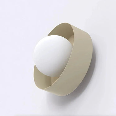 LULU 1-lichts wandlamp - Wit glas - Beige frame